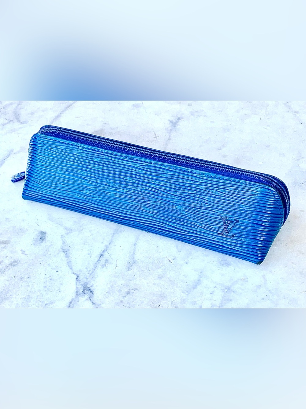 LOUISE VUITTON TOLEDO BLUE EPI TROUSSE CRAYON PENCIL CASE VINTAGE FRANCE 96